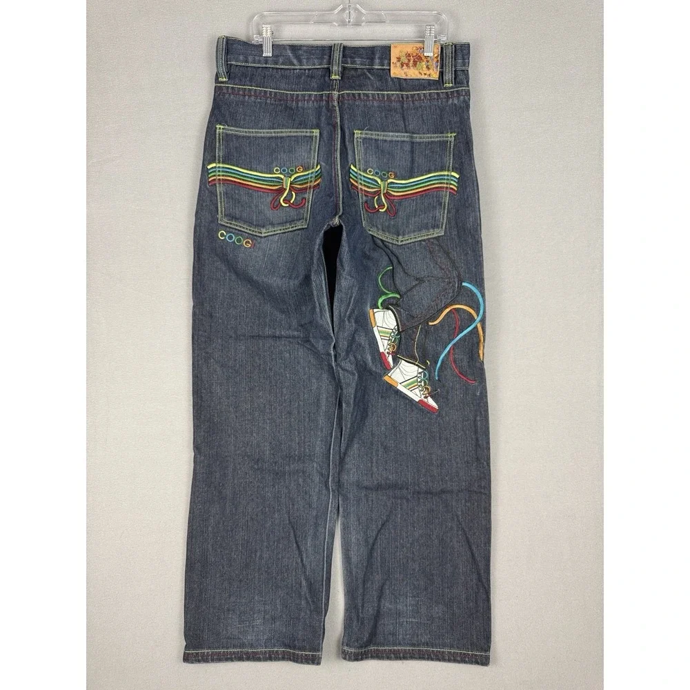 Vintage Coogi Australian Embroidered Baggy Jeans Mens 34x34 (Fits 35x31) Y2K